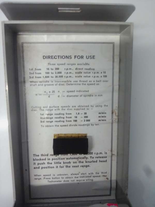 Vintage DEUMO Mechanical Tachometer Kit. Made in Germany. In Original Case.