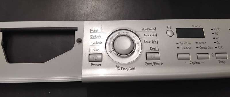 LG FRONT LOADER WASHING MACHINE FACE PANEL .MODEL  WD-10160FU. SILVER.