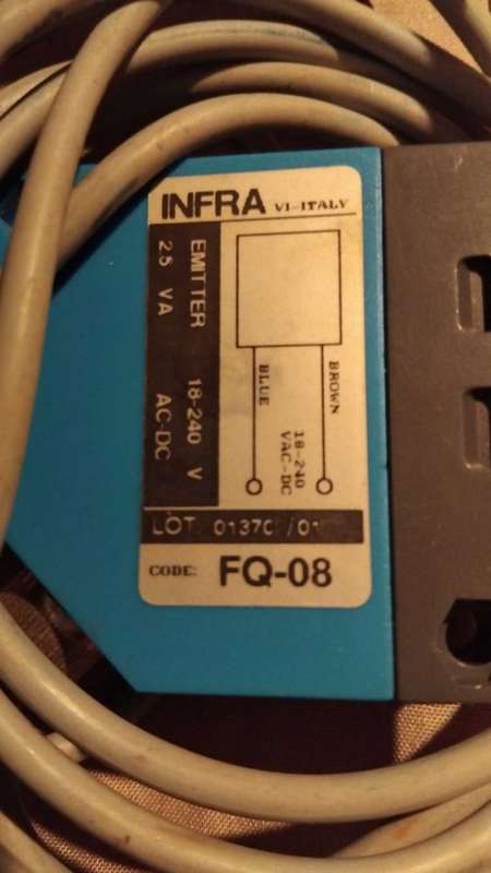 INFRA ELECTRONIC SENSORS : FQ-08 ( PHOTO ELECTRIC THROUGH BEAM EMITTER )