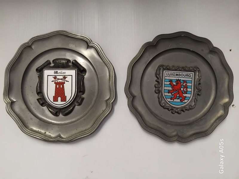 LUXEMBOURG AND MEILER PEWTER PLAQUES