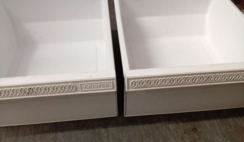 FRIDGE CRISPER DRAWERS.