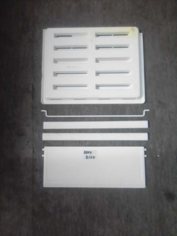 DEFY BAR FRIDGE MODEL : B120 .FREEZER BOX TRAY, FLAP AND DOOR RAILS.