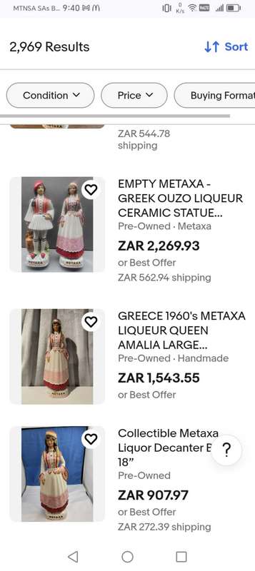 VINTAGE HAND PAINTED METAXA OUZO FIGURINES ( 1970'S)