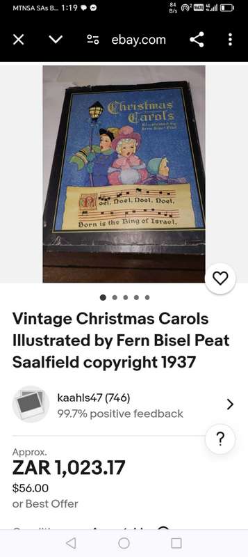 1937 / 1938 CHRISTMAS CAROLS ILLUSTRATED BY FERN BISEL PEAT