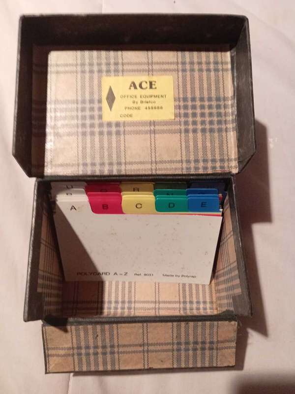 VINTAGE TICKLER BOX FROM THE 1970'S. MINT CONDITION.