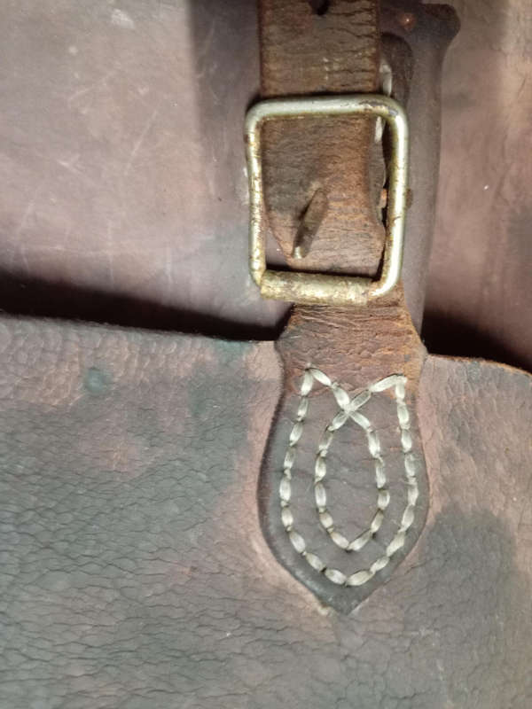 VINTAGE HAND MADE / STITCHED LEATHER  SATCHEL