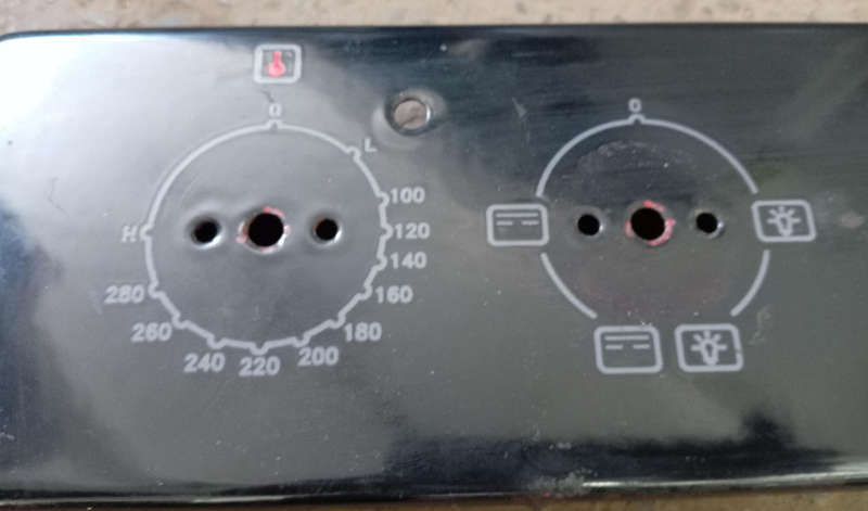UNIVA STOVE / OVEN FACE PANEL. MODEL : 182UC