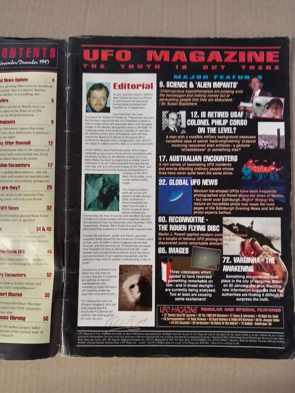 UFO MAGAZINE NOVEMBER / DECEMBER  1987