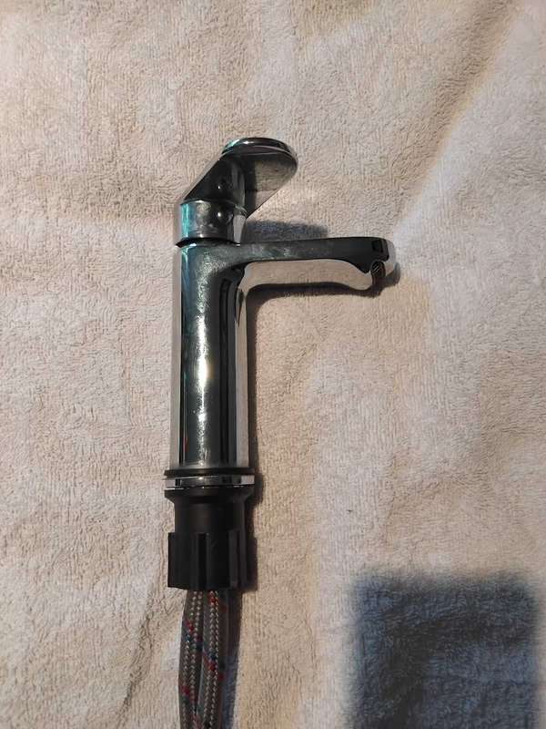 TAP : MEISSEN CHROME BASIN MIXER WITH WATER INLET PIPES.