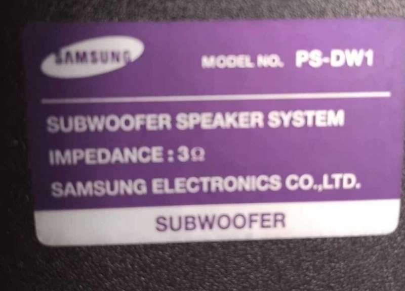 SAMSUNG SUB WOOFER SPEAKER : MODEL NO : PS-DW1