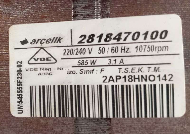 SAMSUNG / BEKO FRONT LOADER WASHING MACHINE MOTOR. 2818470100.