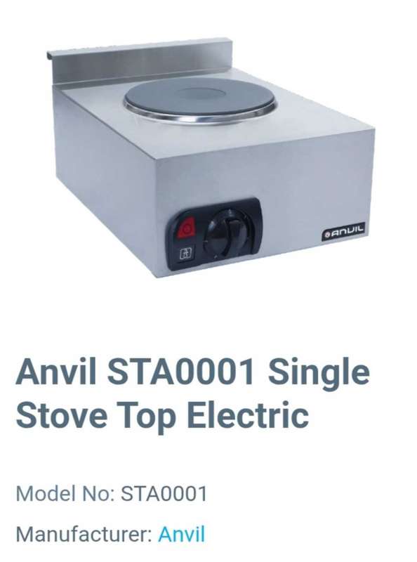 ANVIL SINGLE HOT PLATE STOVE ( MODEL { STA001 ]