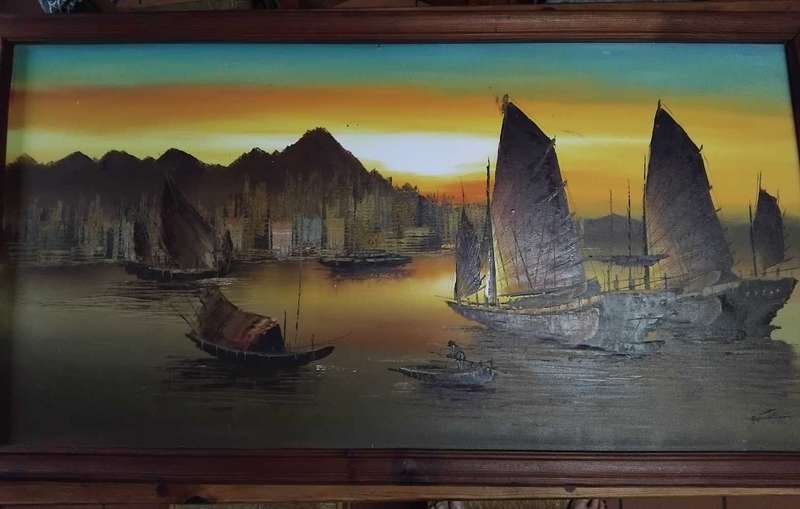 CHINESE OIL PAINTING . 1800MM X 850MM