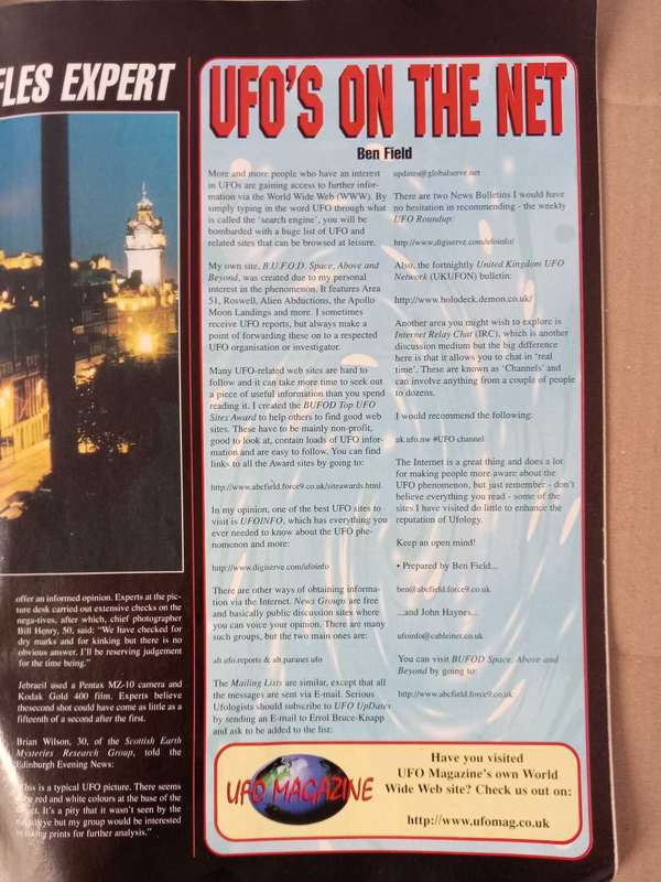 UFO MAGAZINE NOVEMBER / DECEMBER  1987