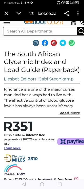 BOOK : THE SOUTH AFRICAN GLYCEMIC INDEX GUIDE.