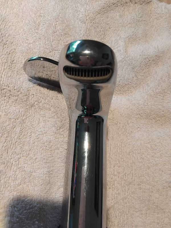TAP : MEISSEN CHROME BASIN MIXER WITH WATER INLET PIPES.