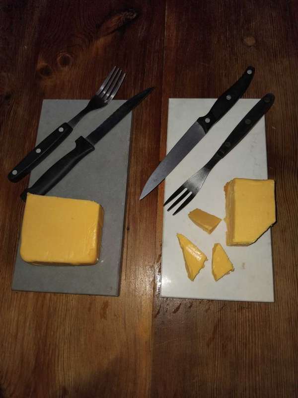 Quartz Granite Chopping / Cheese Boards. Includes Cutlery. R40.00 for Both.