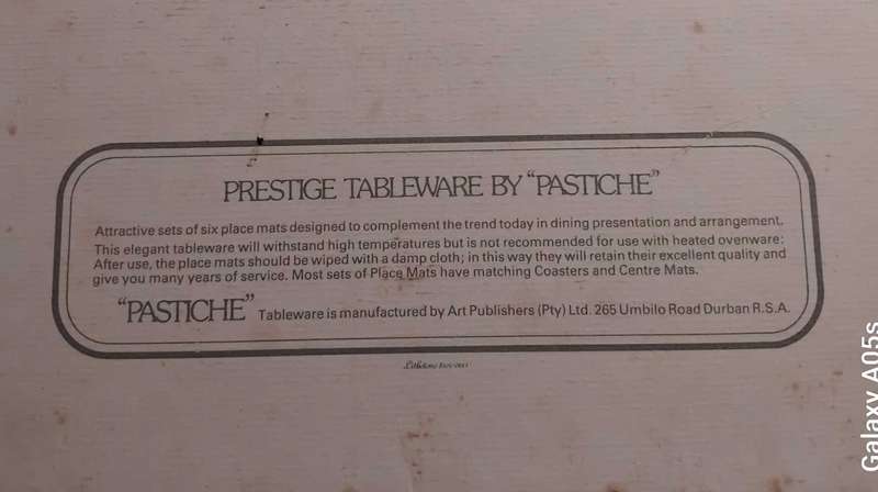 VINTAGE PRESTIGE PLACEMATS BY "PASTICHE"