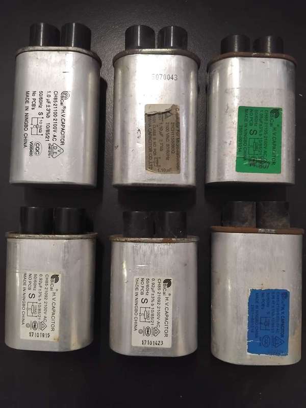 6 X MICROWAVE OVEN CAPACITORS AS PER PHOTOS