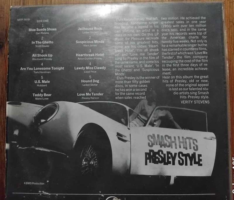LP RECORD : MFP - SMASH HITS ELVIS STYLE.