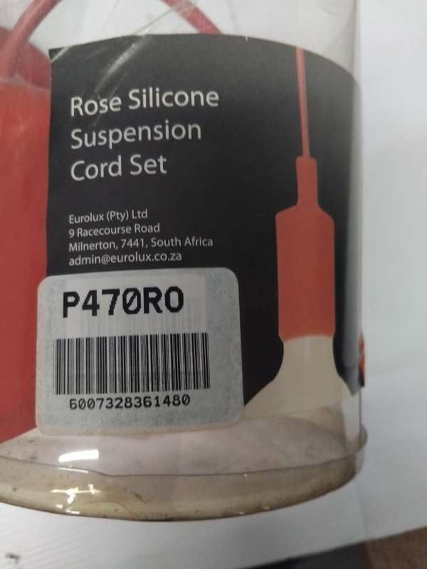 3 X EUROLUX ROSE SILICONE SUSPENSION LIGHT FITTINGS(PINK)