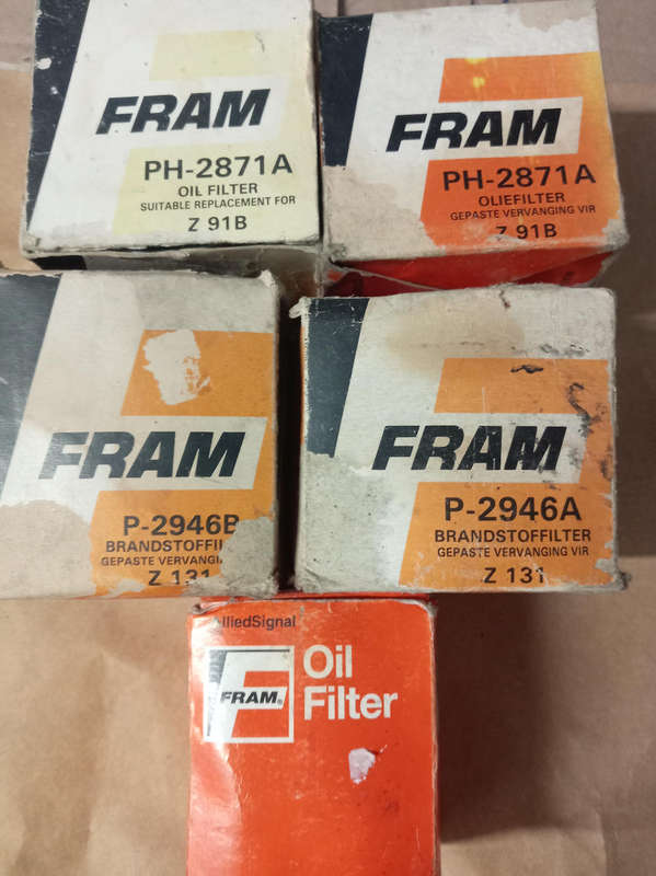 5 X FRAM OIL FILTERS.