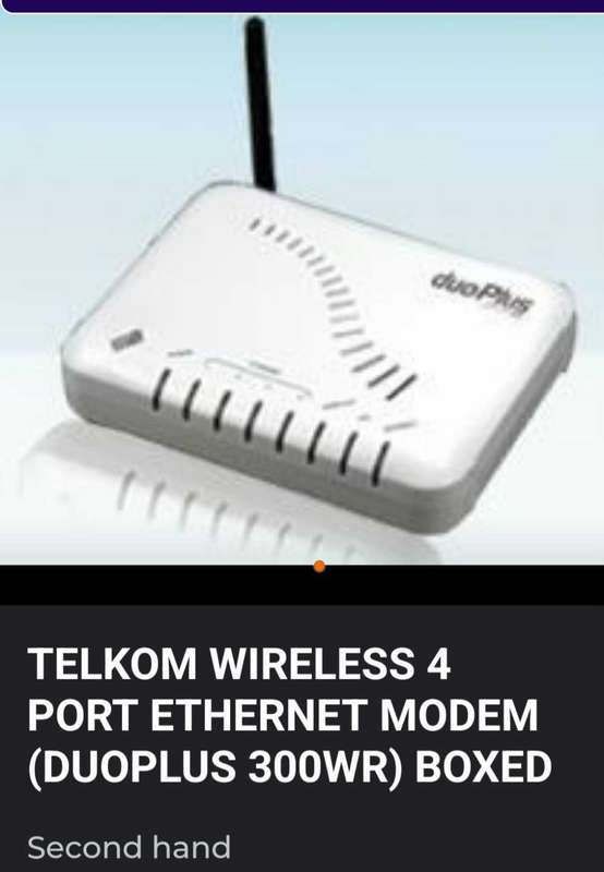TELKOM DUO PLUS 300WR MODEM. WIRELESS 4 PORT
