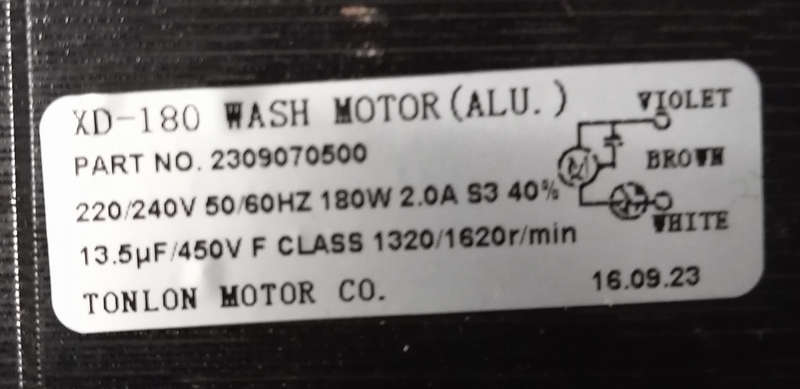 DEFY TOP LOADER WASHING MACHINE MOTOR. XD-180