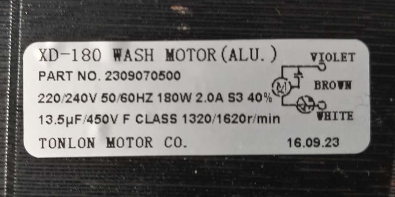 DEFY TOP LOADER MOTOR. XD180