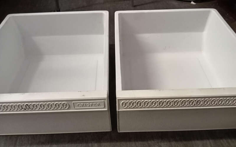 FRIDGE CRISPER DRAWERS.