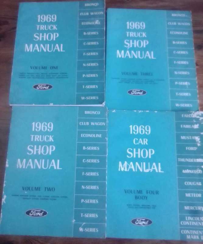 1969 FORD TRUCK SHOP MANUALS. VOLUME 1 TO 4.