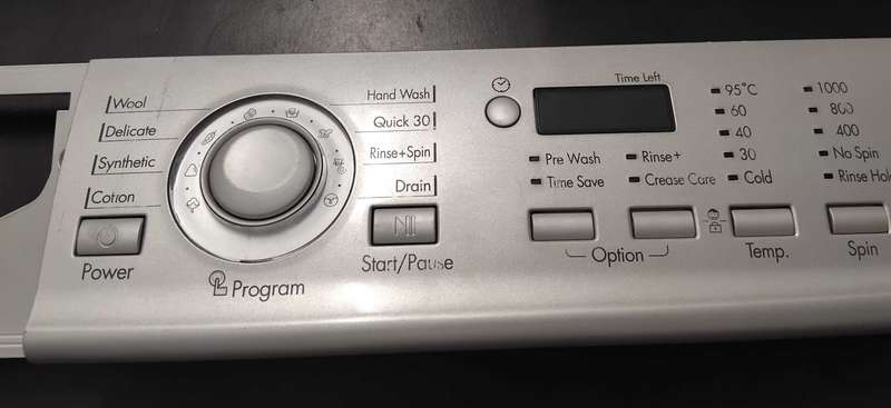 LG FRONT LOADER WASHING MACHINE FACE PANEL .MODEL  WD-10160FU. SILVER.