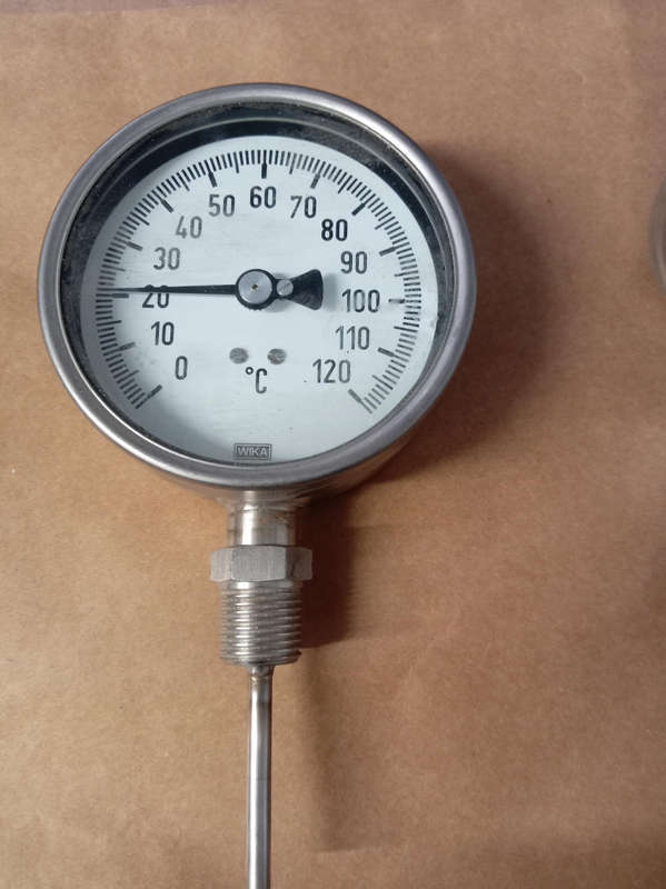 WIKA DIAL THERMOMETER - 0 - 120 DEGREES CELSIUS.
