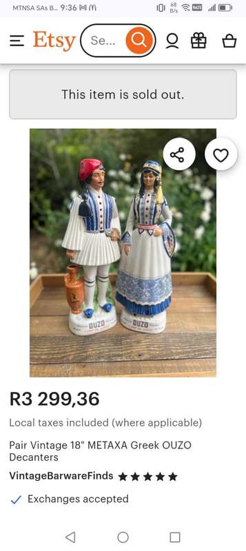 VINTAGE HAND PAINTED METAXA OUZO FIGURINES ( 1970'S)