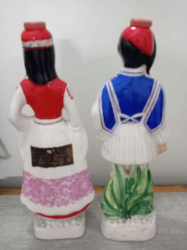 VINTAGE HAND PAINTED METAXA OUZO FIGURINES ( 1970'S)