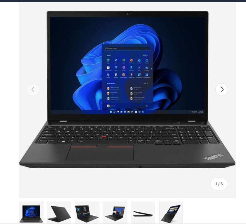 Lenovo ThinkPad T16 16-inch WUXGA Laptop - Intel Core i5-1235U 256GB SSD 8GB RAM Windows 11 Pro 21BV