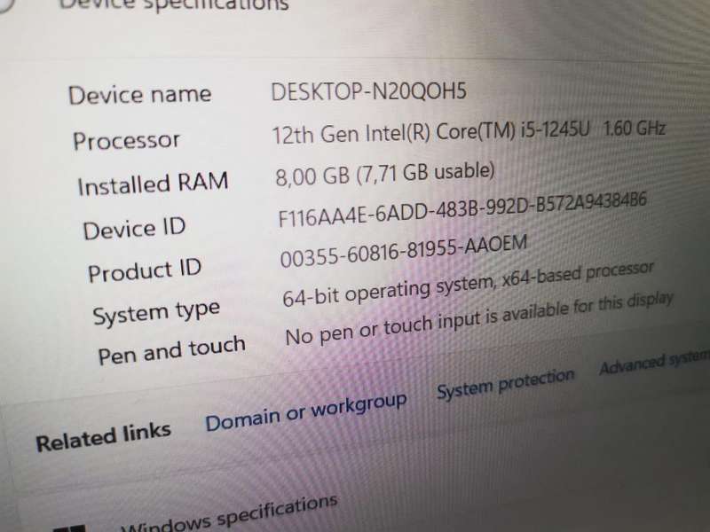 Lenovo ThinkPad T16 16-inch WUXGA Laptop - Intel Core i5-1235U 256GB SSD 8GB RAM Windows 11 Pro 21BV