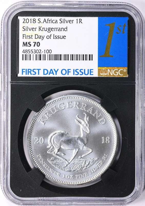 2018 MS-70 1oz Silver Krugerrand # 1st-Day of Issue Series - GEM UNC# - invest!!! - grab a bargain