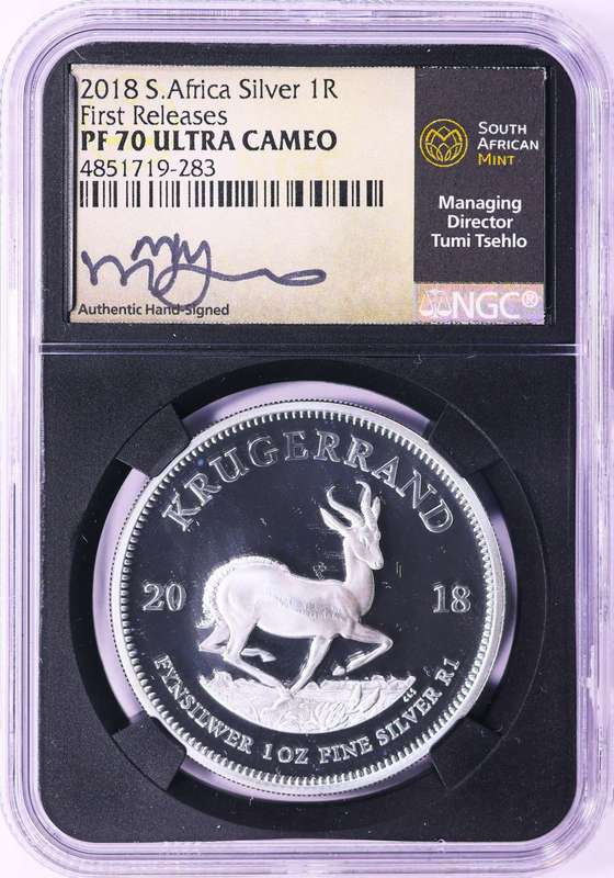 2018 PF-70UC 1oz S-Krugerrand-(Low Mint 13,427)#Handful TSEHLO Signed-1st Release#-invest!!grab it