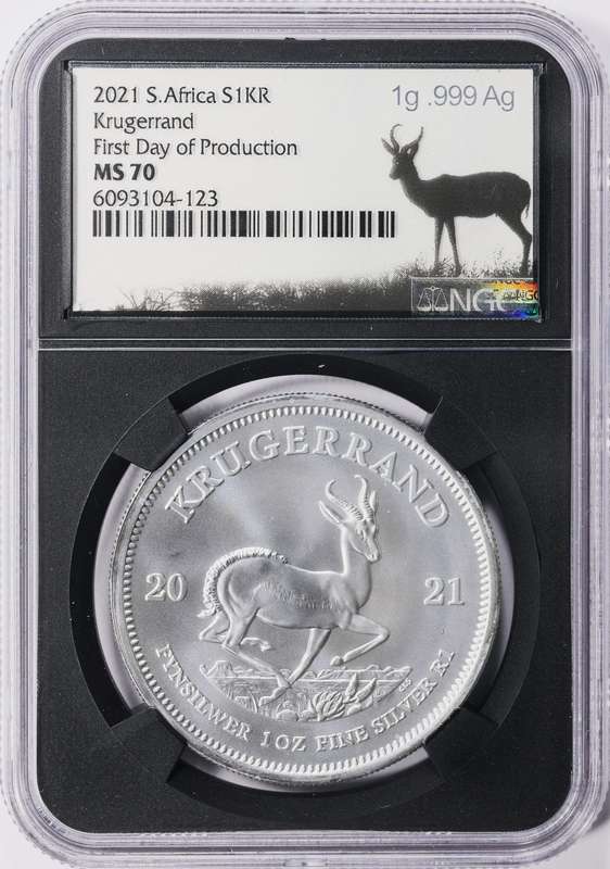 2021 MS-70 1oz S-Krugerrand #1st Day of Production-GEM#(Silver Metal Label)-invest!!!-grab a bargain