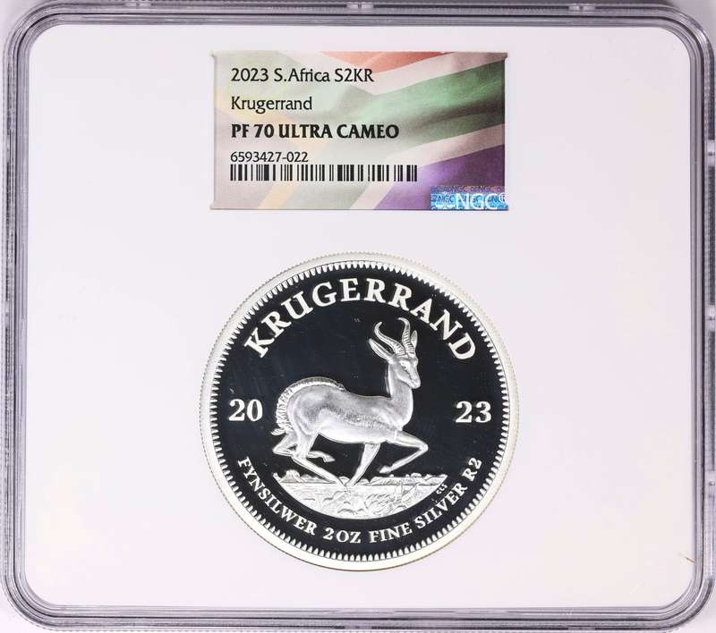 2023 PF-70 UC Silver (2 OZ) Krugerrand - Low Mintage 10 000 pieces ULTRA CAMEO-grab a bargain