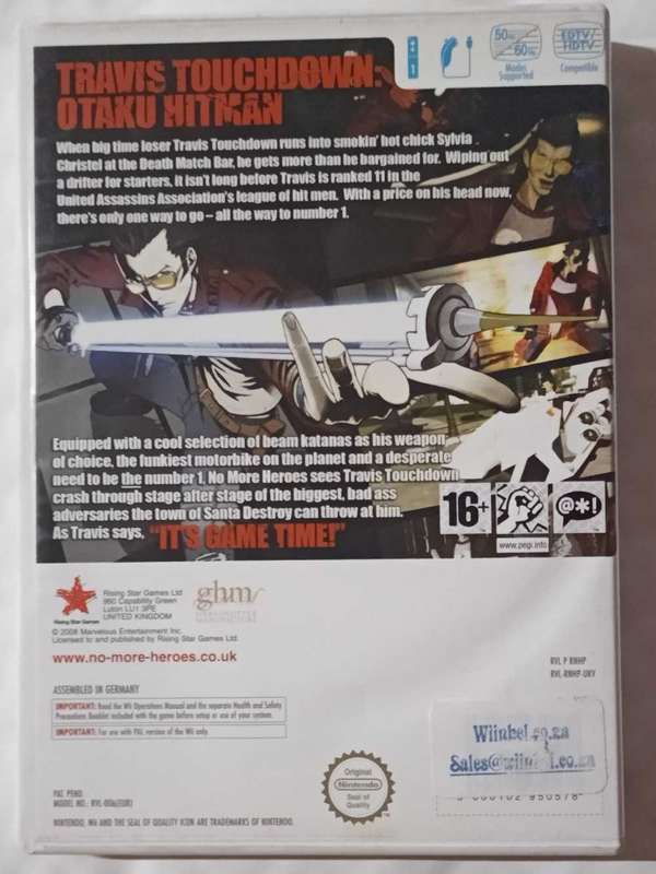 No More Heroes for Wii (PAL, CIB)