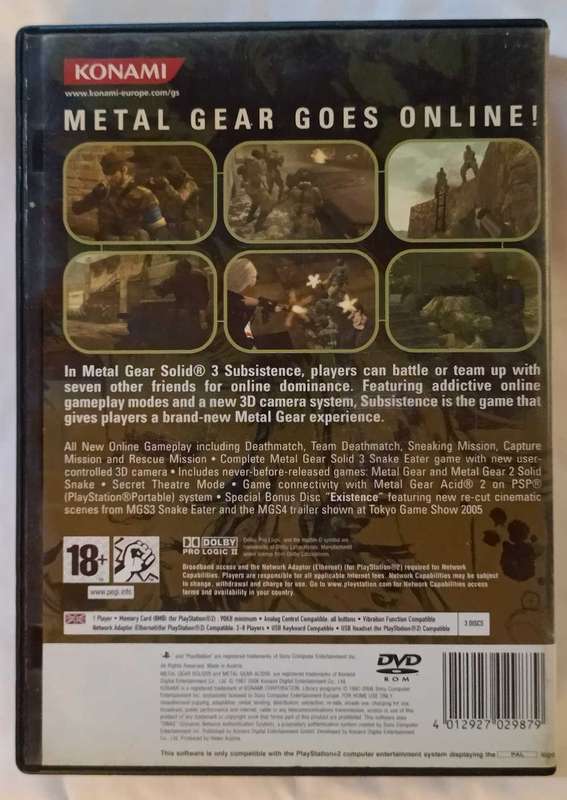 Metal Gear Solid 3 Subsistence for PS2