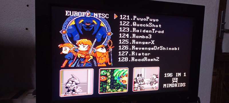 Sega Mega Drive or Genesis 196 in 1 Multicart