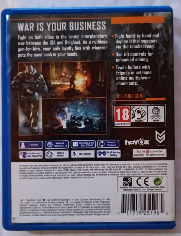 Killzone Mercenary for PS Vita