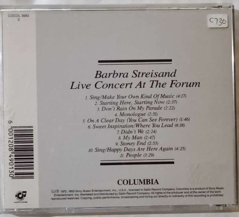 Barbra Streisand Live Concert at the Forum CD