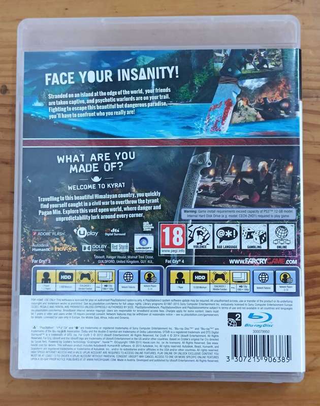 Farcry 3 + Farcry 4 Double Pack for PS3 (CIB)