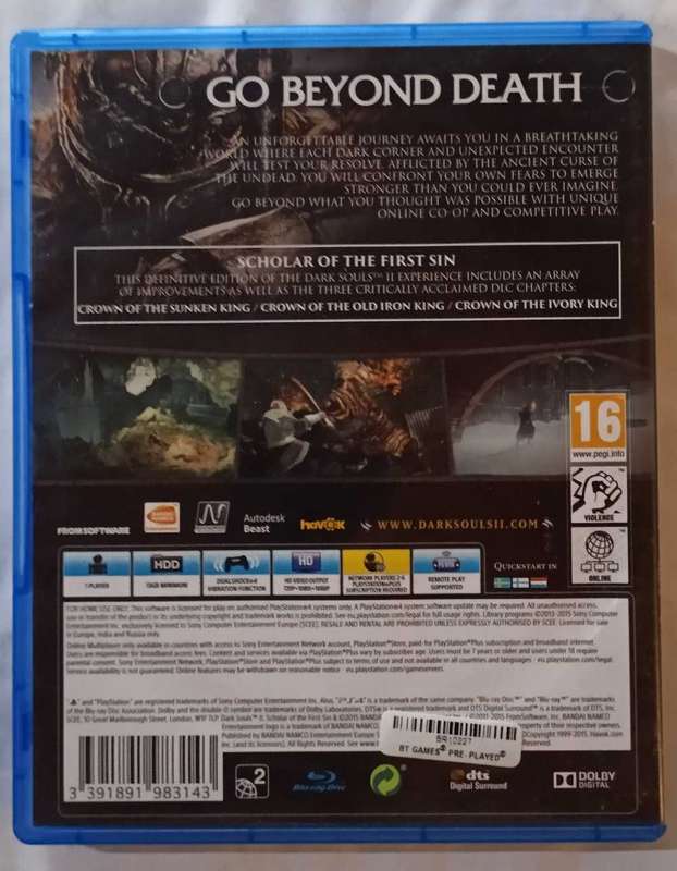 Dark Souls II Scholar of the First Sin for PS4 (CIB)