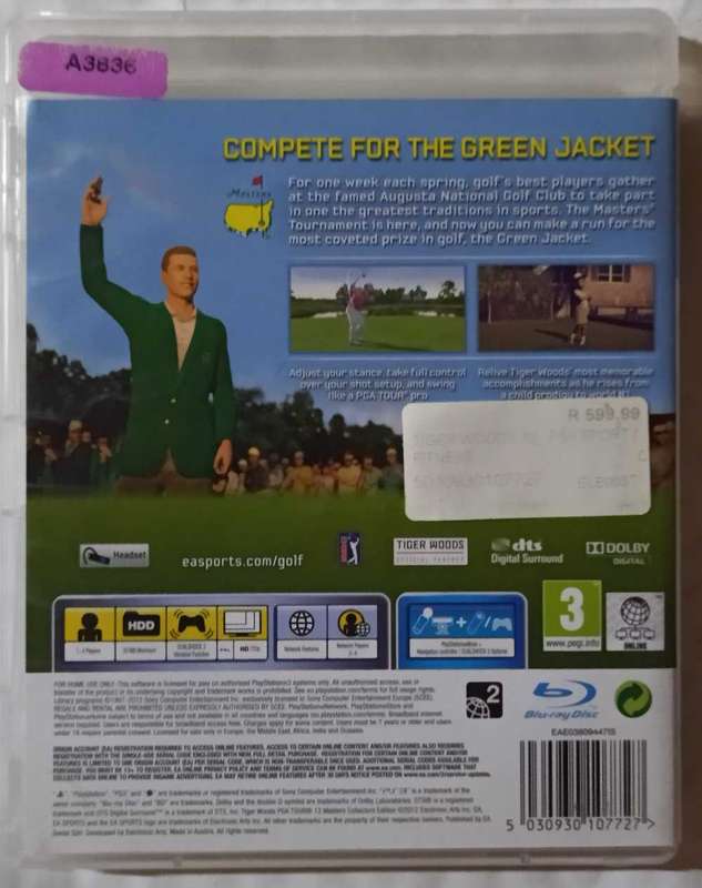 Tiger Woods PGA tour 13 Masters Collector's Edition for Ps3