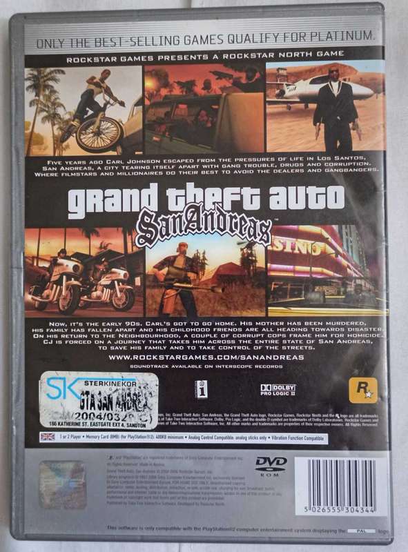 GTA San Andreas for Ps2
